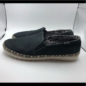 Bobs from Skechers black fabric loafers womens size 7.5
